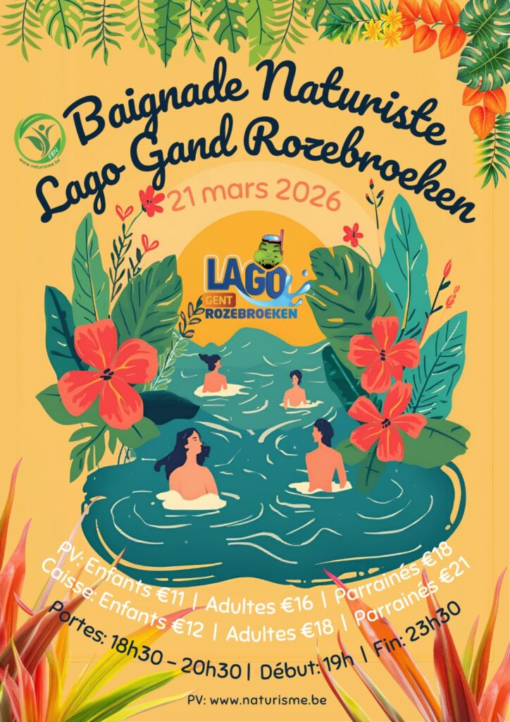 Affiche de la baignade naturiste au Lago de Gand